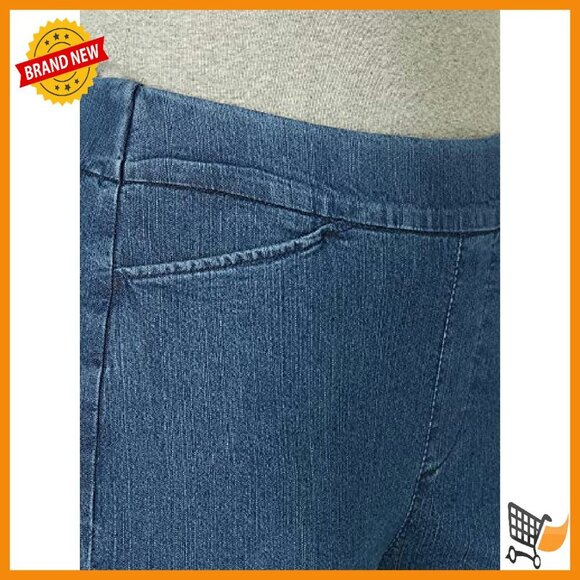 Stretch Denim Pull-On Skinny Pants with Elastic Waistband - Picture 5 of 8